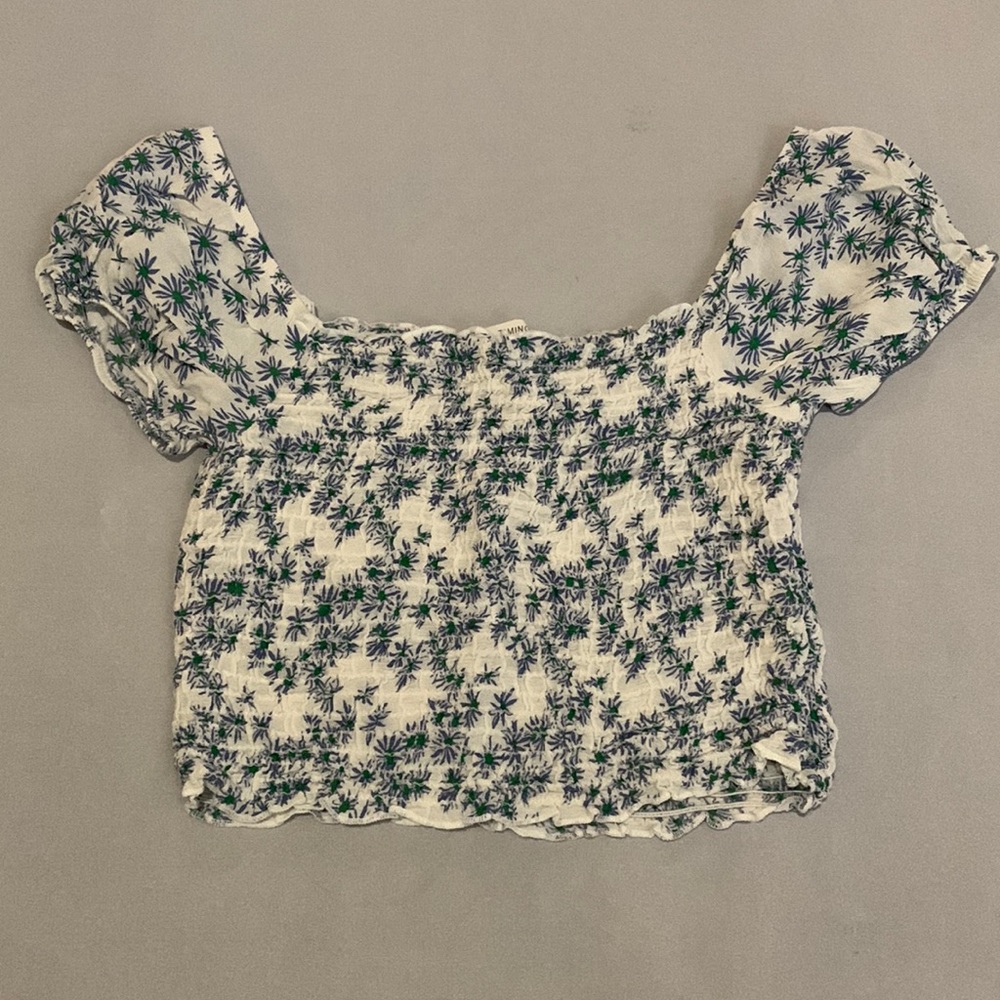 Off The Shoulder Smocked Crop Top